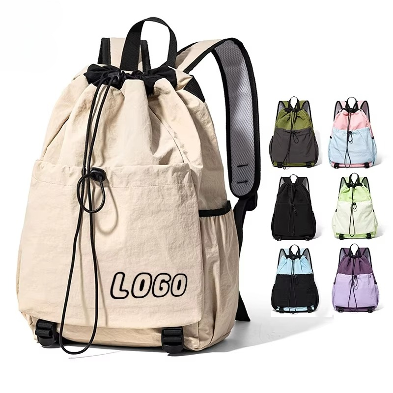 Badminton Logo - Custom Logo Drawstring Sports Backpack Portable